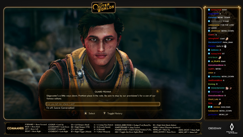 Chat instantly kills the first npc in The Outer Worlds