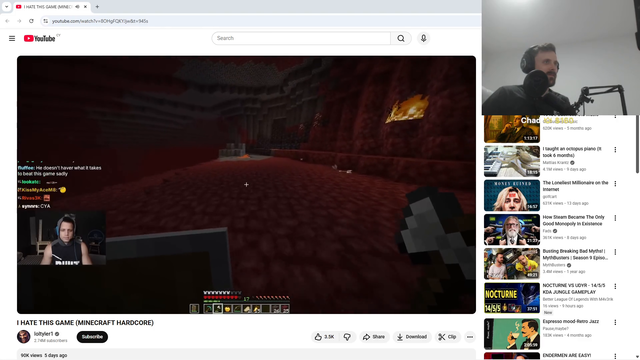 Forsen watches T1 playing Minecraft