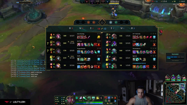 Tyler1 on his teammates