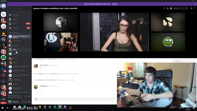 Greek dropping his pants on Mitch's stream while dancing