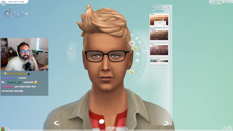 Squeex selects his Sims' skin color