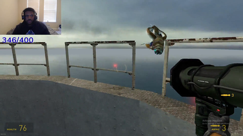 Dareon shoots himself with rocket launcher.