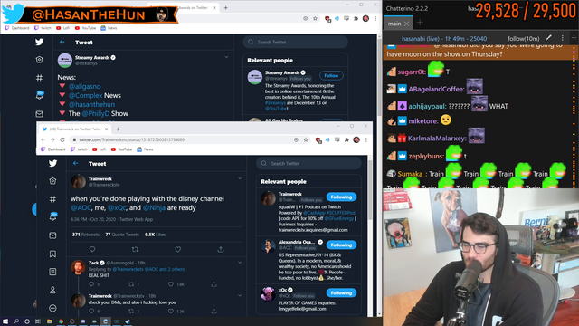 Hasan on Train calling him part of "the Disney channel"