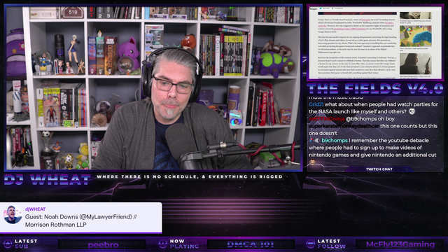 Noah Downs reveals that a company working with the music industry is monitoring most channels on twitch and has the ability to issue live DMCAs