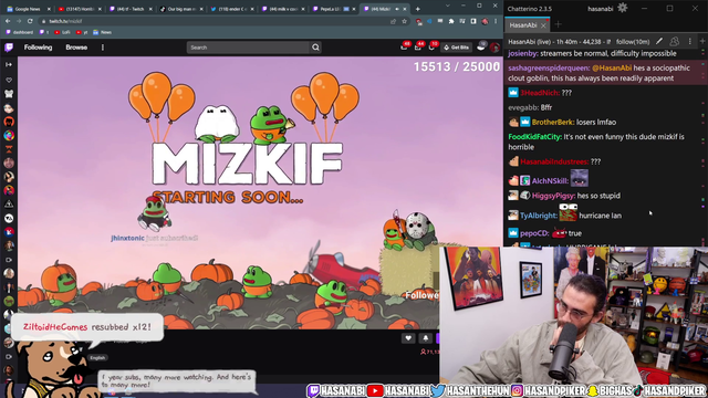 Mizkif calls hasan a "30k andy" HasNerd