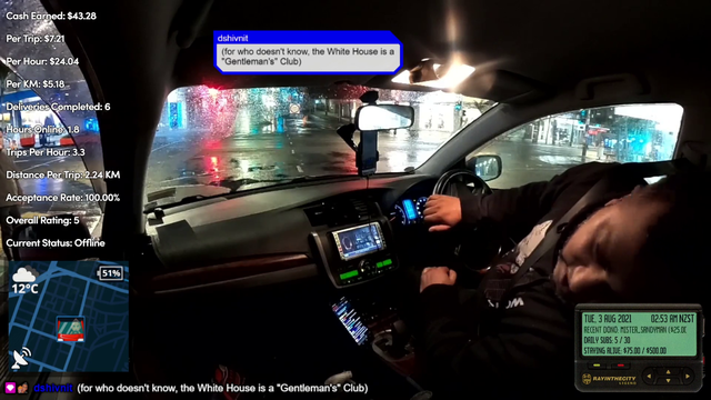 Streamer helps stranded people during a storm