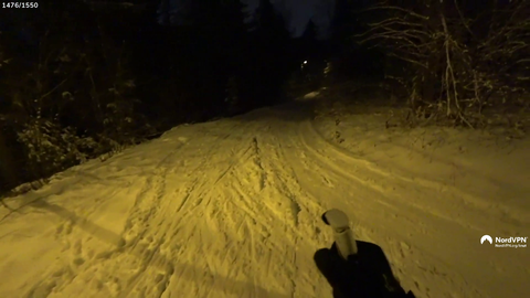 Just Knut, skiing around in the dark in Norway for no reason