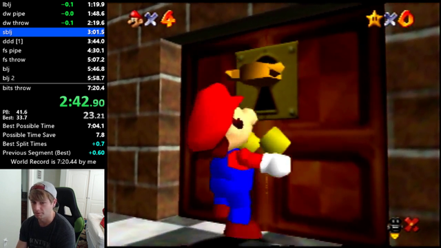 SM64 speedrunner Dowsky lands a perfect SBLJ during 1 star speedrun
