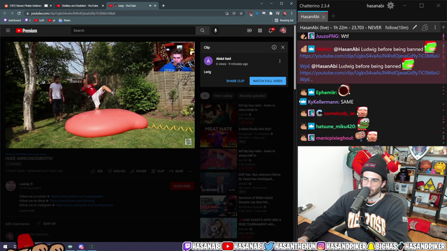 Houseanabi pinpoints the second Ludwig's heart breaks in half after being banned