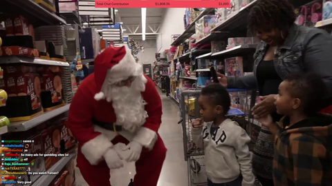Santa and Elf Making Random Kids' Childhood in Walmart
