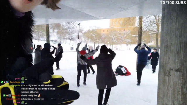 Sweden Streamer joins an elderly morning exercise