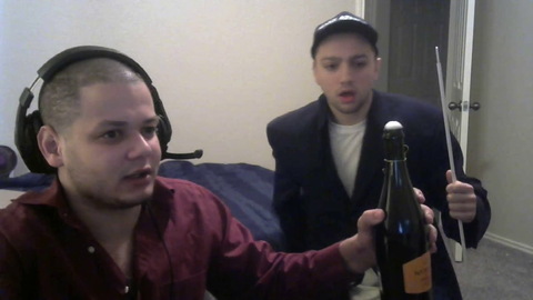 MizKif pours Erobb221 champagne