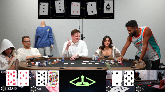 Bryce goes all-in blind on the last hand