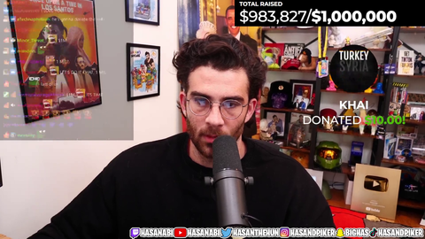 Hasan donates $20k to push Turkey/Syria Earthquake fund over $1 million