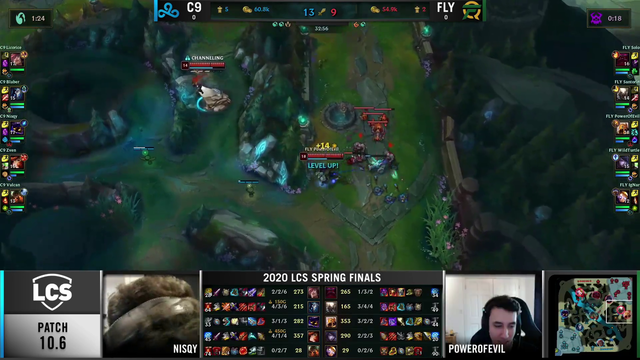LCS production of Grand Finals reveals winner on player cams five minutes before gameplay ends- Also live on ESPN2