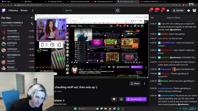 xQc loses it when Pokimane mentions that her issue was only against "Crypto Gambling"