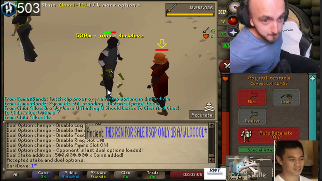Hyphonix won about $5billion GP on a friends account through stacking or gambling. Worth roughly $4,000. His friend pulls back account info and ghosts him.