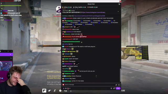 Ohnepixel cries becuase his reddit is always complaining about what he streams