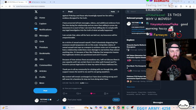 Tectone threatens to sue (it's hard being a man on the internet in 2024)