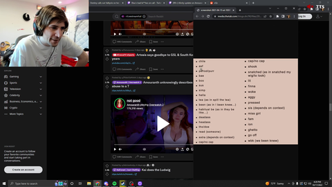 xQc checks out AAVE words list