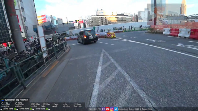 Robcdee finishes cycleathon but the final station has disappeared