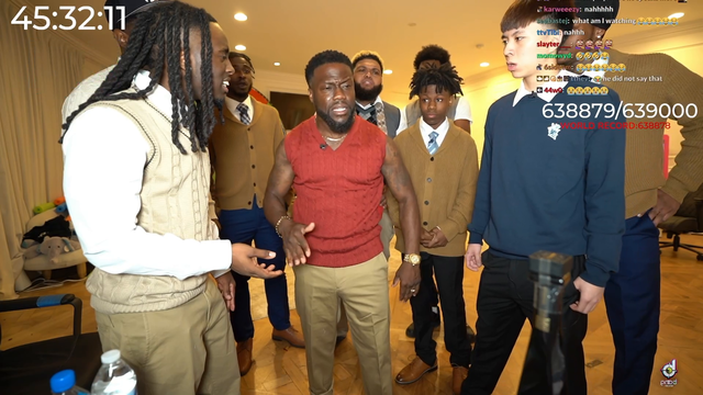 Kevin Hart & Druski do the Nazi salute on Kai Cenat stream 