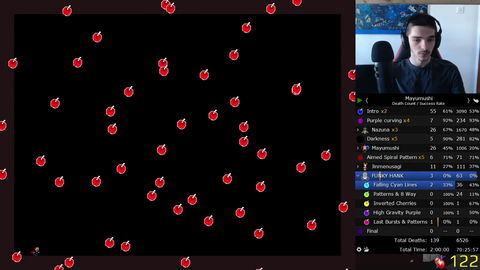After 70 hours of grinding streamer first tries the end of one of the hardest fangame bosses ever made and pops off (watch the heartrate)