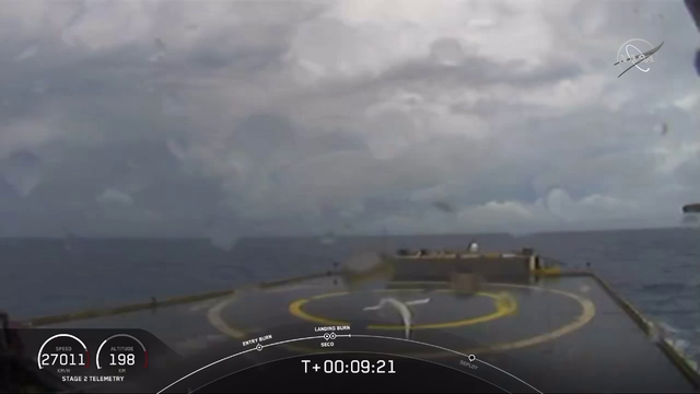 First falcon 9 to carry humans to space and land afterwards