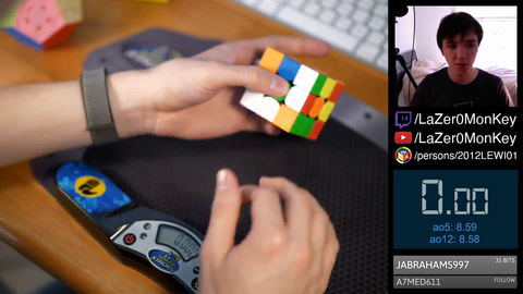 Rubik's cuber gets asked what his best time of the day is