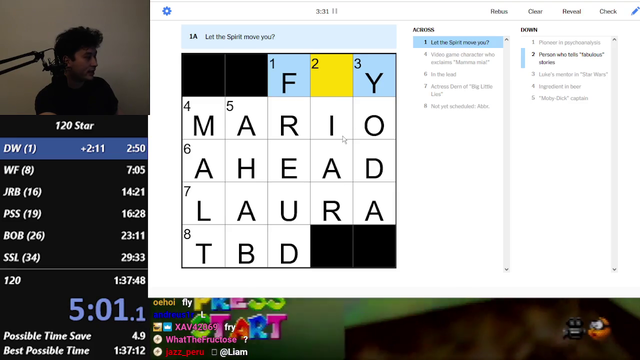 Liam finds the answer to a crossword puzzle to be problematic