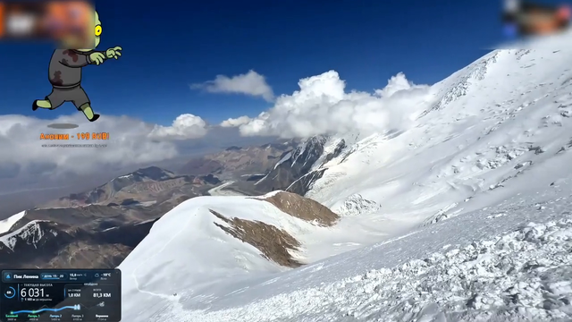 Leva2k, who is climbing Lenin Peak, captured an avalanche forming