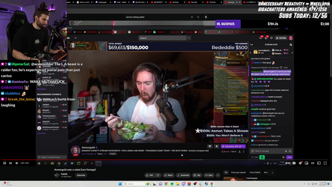 Wakewilder compares asmon eating salad to a cactus