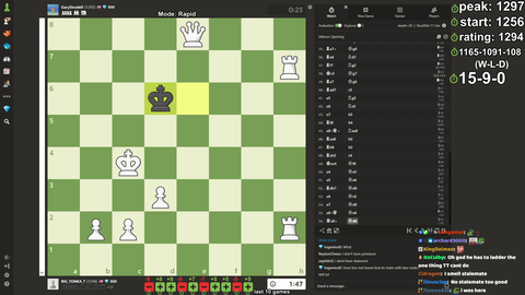 Tyler1 hits 1300 on chess.com