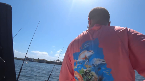 Fish bites Erobb on the nose