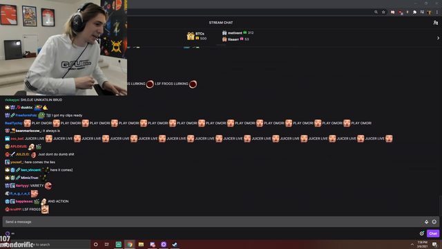 xQc projects onto LSF