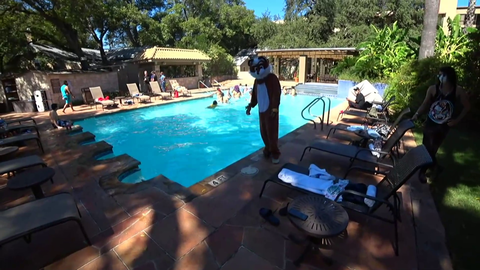 Wantep pushes Erobb into a pool
