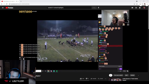 Tyler reacts to his brother's football highlights