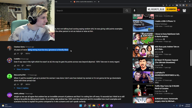 X reads post debate youtube comments