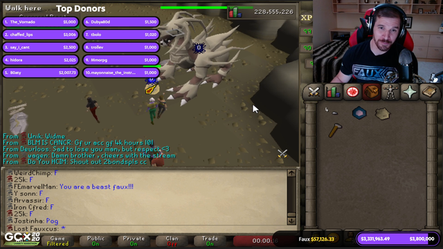 Faux dies on hardcore ironman account, 3400 hours lost for 50k charity goal