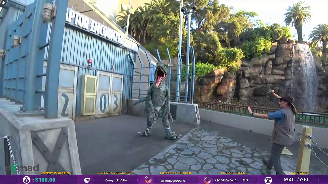 Velociraptor Blue almost attacks