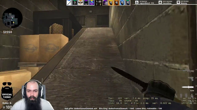 [CSGO] When you hit the impossible when livestreaming! Quad hs awp (ace)