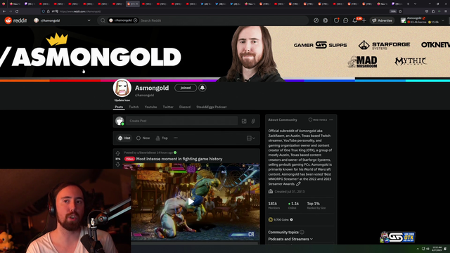 Asmongold reads a message in chat that alleges that Destiny's offline chat was viewbotting streamers on Kick up to 30k viewers