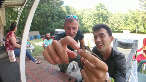 Alec feeds a new friend