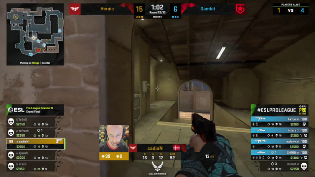 Insane 1v4 to win ESL Pro League CSGO