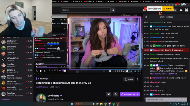 xQc tells streamers/Pokimane to leak their contracts