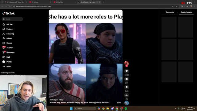 xQc calls The Last of Us cast chopped
