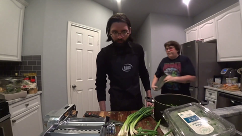 Things get crazy while Andy and Cyr cook