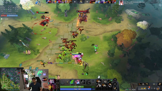 Arteezy calmly assesses the state of the game after an enemy abandons