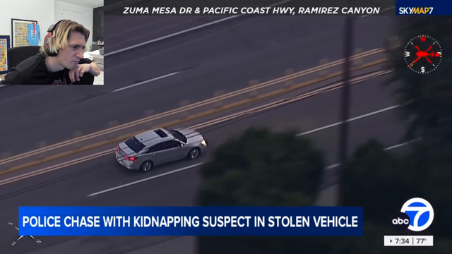xQc watches a police chase end