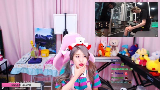 korean streamer reacts to xqc in the gym